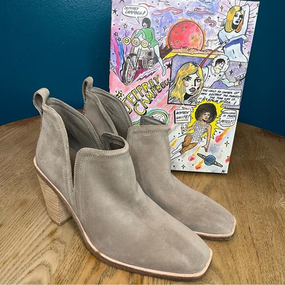 New! Jeffrey Campbell Rosee Suede Bootie Square Toe Western Women’s Size 10 - Picture 1 of 10